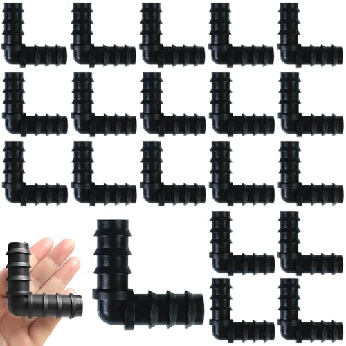 RYXZEN 16 PZ Riego Por Goteo Conectores de Púas de Manguera 20mm Conector de Codo de Manguera Conector de Manguera en ángulo Accesorios Riego por Goteo para Manguera Jardin, Tubo Riego, Riego Huerto