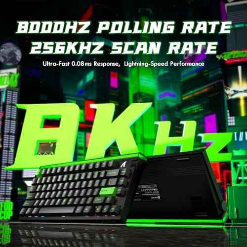 Image of ATTACK SHARK R85 HE Wired 75% Hall Effect Rapid Trigger Mechanical RGB Gaming Keyboard with 8K Polling,0.005mm RT Accuracy,0.08MS Latency,Magnetic Switch,5 Layer Sound Damped,Driver for PC Mac(Green)