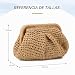 Imagen de EVEOUT Clutch de Paja Mujer Bolso Nube de Boda Fiesta Paja con Cadena Bolsos bandolera Tejido para Vacaciones Playa