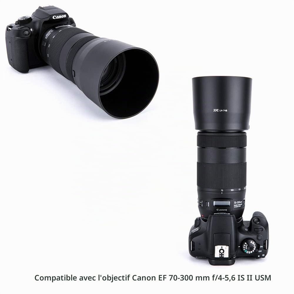 JJC Pare-Soleil avec Filtre UV 67 mm pour Objectif Canon EF 70-300 mm F4-5.6 is II/RF 100-400 mm F5.6-8 is, Remplace Le Pare-Soleil Canon ET-74B