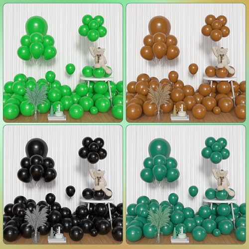 Image of Amandir 153pcs Green and Brown Balloon Garland Arch Kit Different Sizes