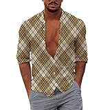 Briskorry Hombres Casual Manga Larga Primavera Verano Turndown Neck 3D Impreso Camisas Moda Top Blusa Camisas Camiseta Ferrol Mola