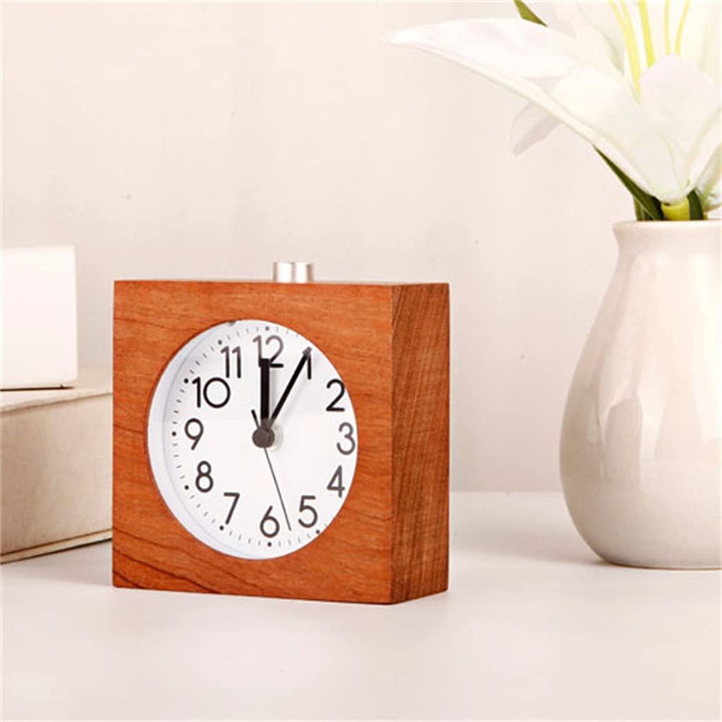 Orologio In Legno Snooze Sveglia Da Comodino Con Ago Rotondo Retroilluminato Tavolo Muto(Blue,White)