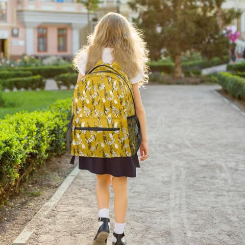 Sac à dos imprimé fleurs d'automne coloré grand modèle avec compartiment PC