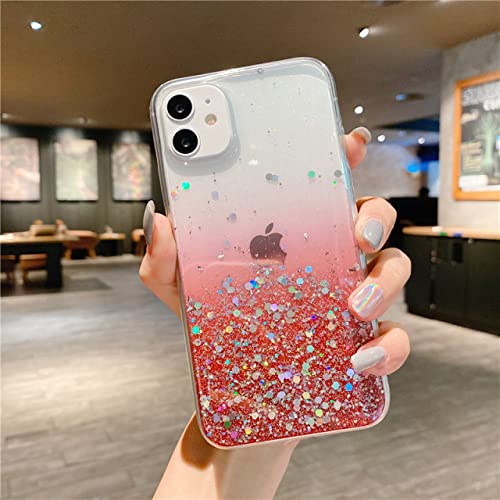 Coque iPhone 7 rouge pailletée pour briller en soirée et au bureau