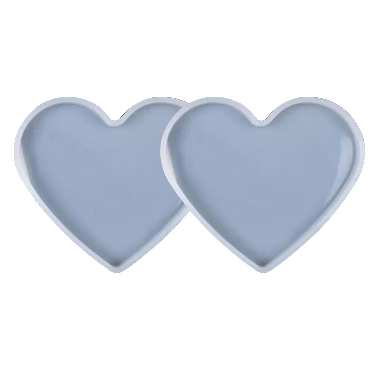 Leliafleury 2Pcs Heart Silicone Mould Resin Casting Mold Silicone Resin Mould for DIY Crafts Home Decoration, 5.5x5x0.9cm