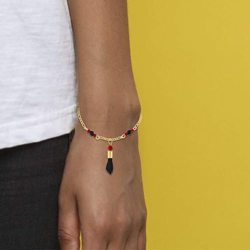 Miniatura 3 de In Season Jewelry Pulsera de protección contra el mal de ojo azabache con figura negra chapada en oro de 65 pulgadas protección contra el mal de ojo