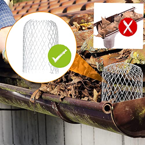Limpador,ERYUE 4Pcs Downpipe Gutter Sink Proteção Anel Anel de filtro de tela de filtro de aço inoxi