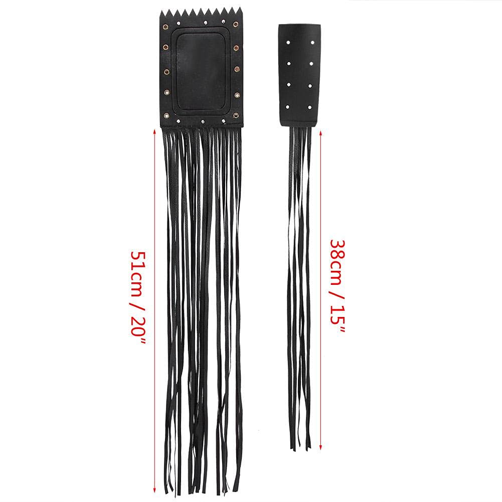Gonnely Frange Moto, 2 Pezzi Generale Nero Moto in Pelle Sintetica Manubrio Tassel Fringe Grip Cover Lever