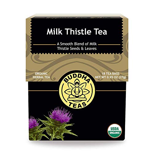 Buddha Teas Organic Herbs Tea Bags - Milk Thistle - Case of 6 - 18 Count