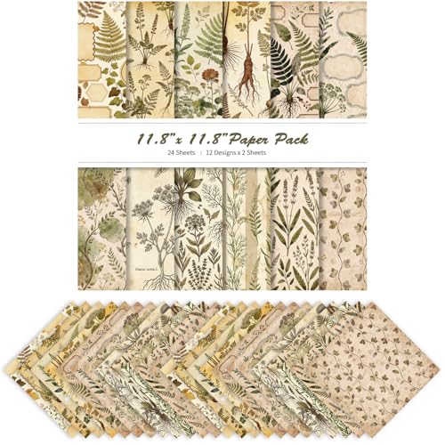 Papier de scrapbooking vintage botanique pour personnaliser vos albums photos et carnets