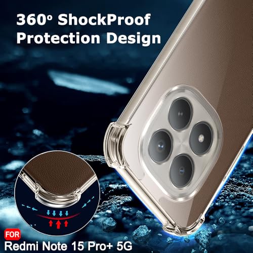Image of TheGiftKart Crystal Clear Back Cover Case for Mi Redmi Note 15 Pro Plus 5G | Shockproof Soft TPU Case | Cushioned Edges for Ultimate Protection Back Cover Case (TPU, Transparent)