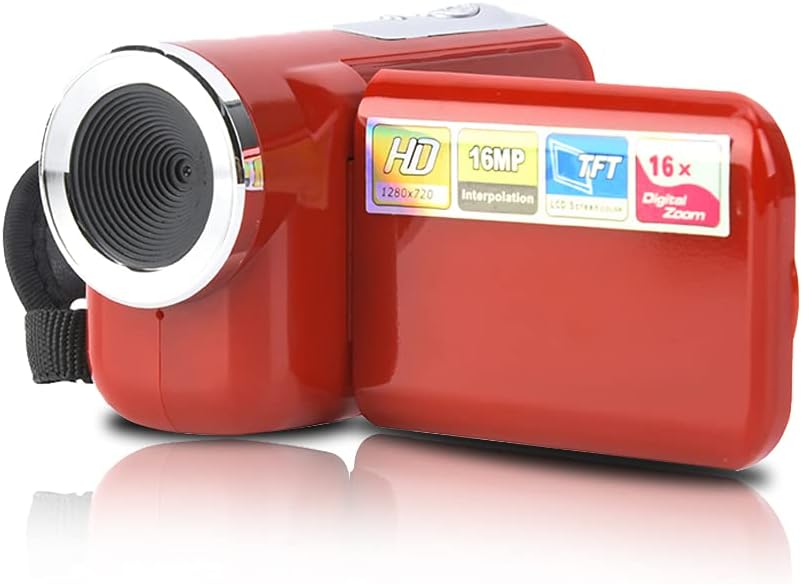 Vbestlife 17X HD Digital Video Camera, Portable Kids DV Camera Camcorder with TFT LCD Screen Support Memory Card Children's Holiday Birthday Gift Toy(Red)