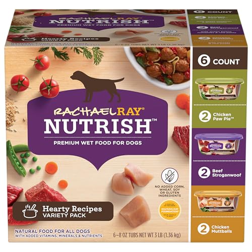 Nutrish Hearty Recipes Wet Dog Food Variety Pack, 8 oz. Tubs (Rachael Ray) - image 2