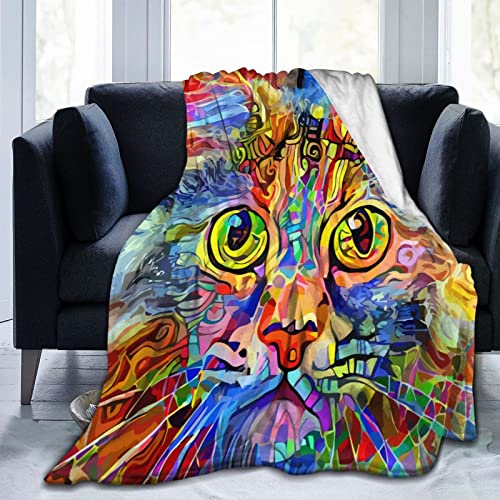 Abstractionist Cat Throw Blanket 50