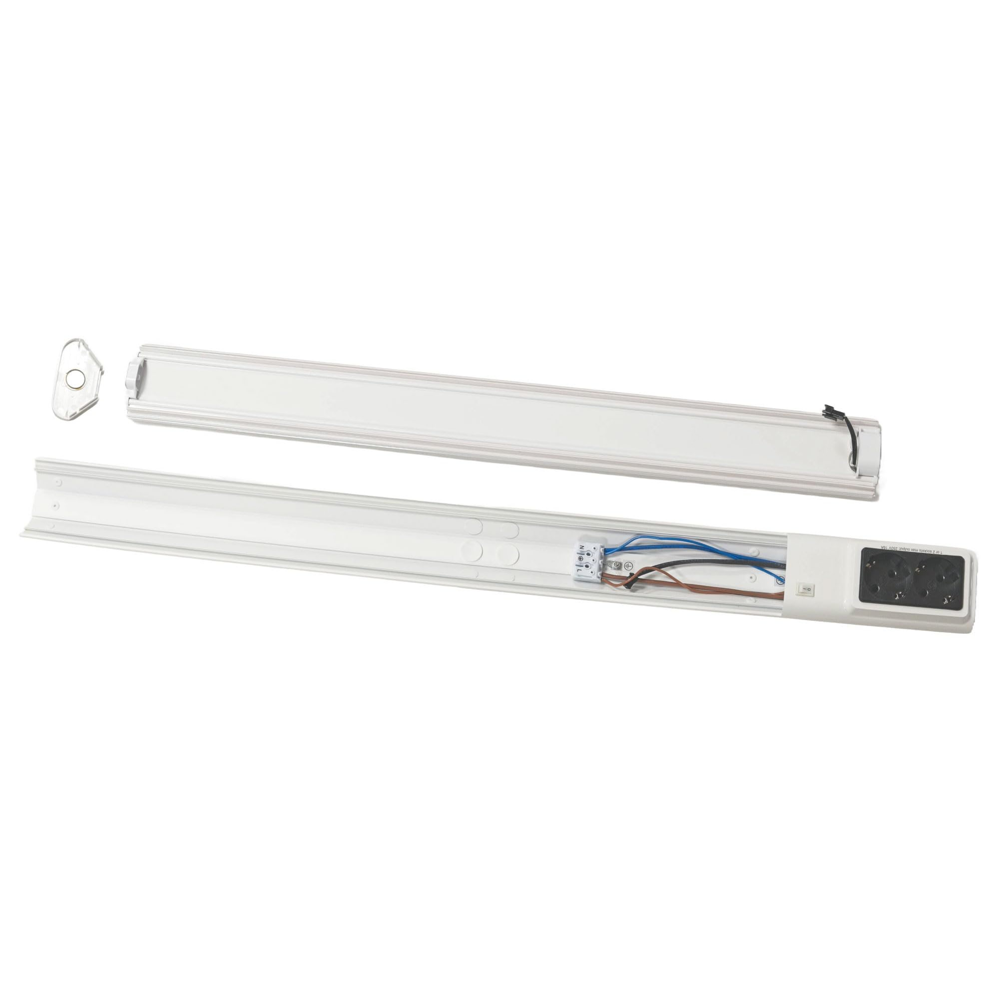 VBLED LED Unterbauleuchte Küche mit 2 Steckdosen - 80cm Lichtleiste 12W 1560lm - CCT Farbtemperaturwechsel (3000K/4000K/5700K) - Wandmontage Unterschrankleuchte - Flackerfrei