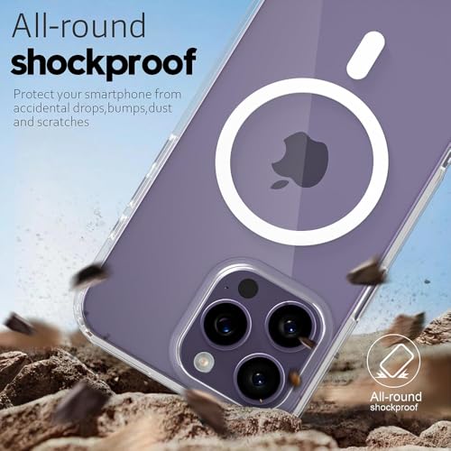 Image of DIZORO Crystal Clear Magnetic Compatible with iPhone 14 Pro Max Case with Anti-Yellow Anti-Scratch | Shockproof Transparent Cover