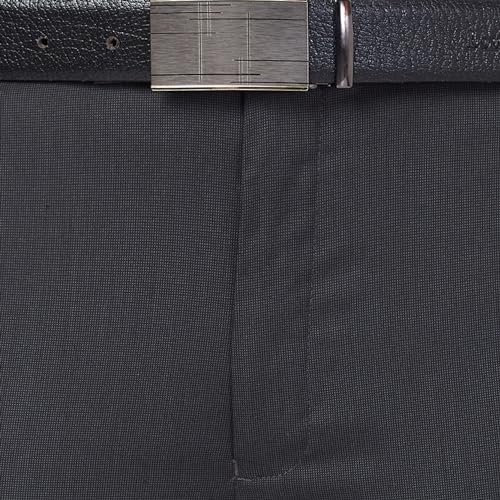 Image of Raymond Men's Mid Rise Slim Fit Structure Pattern Polyester Blend Pleated Formal Trouser