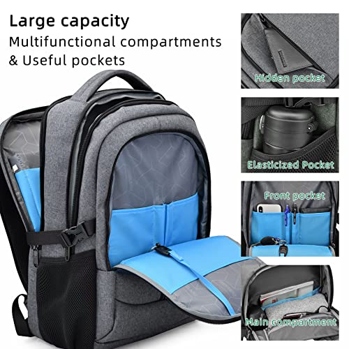 Image of DUSLANG 17 Inch Laptop Backpack for Travel Water Resistant College Backpack for Men Laptop Bag with USB Charging Port