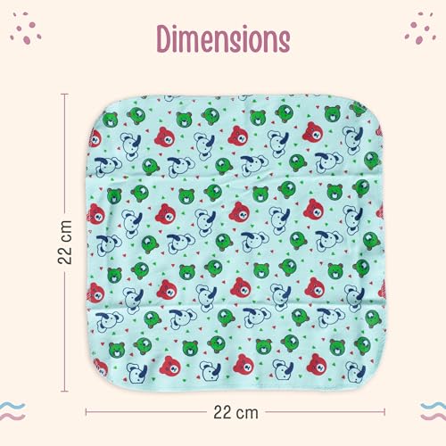 Image of LuvLap Hosiery Cotton Cloth Premium Baby Washcloth for New Born, Washable (30 cm x 30 cm), Reusable, Absorbent, Extra Soft Face Towels /Washcloth for Babies, Starfish Print, Pack of 21 Pcs, Multicolour