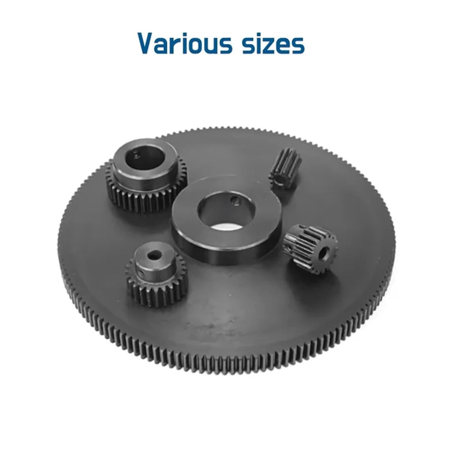 45# Steel 1 Mod Spur Gear Metal Transmission 1M 15/16/17/18/20/24/25/30/35 T Pinion Motor Convex with Step Bore 4~15mm 1/2Pcs(6mm,15 Teeth-2pcs)