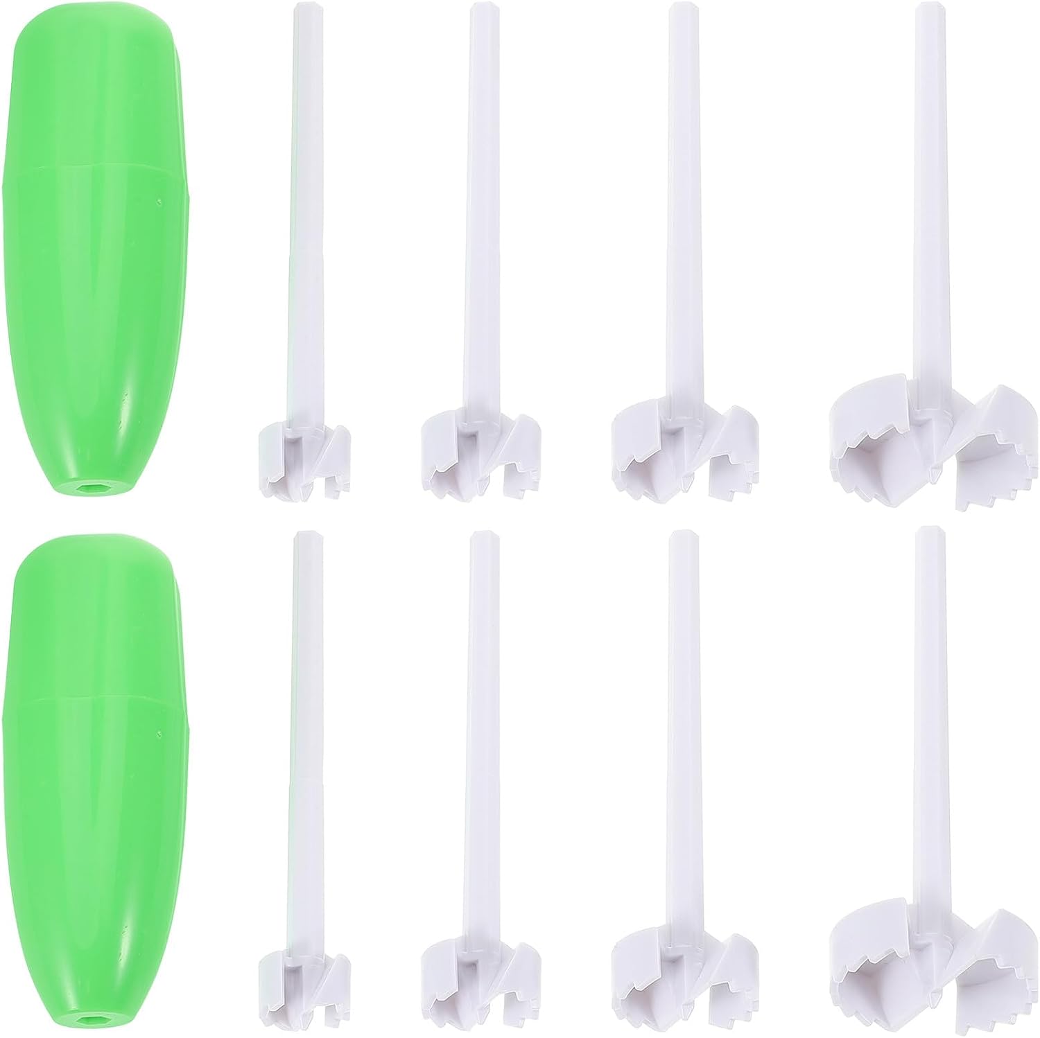 4pcs Cherry and Vegetable Corer Set, Multifunctional Fruit Core Remover Tools with Sharp Stainless Steel Blades for Home Kitchen Use, Green and White
