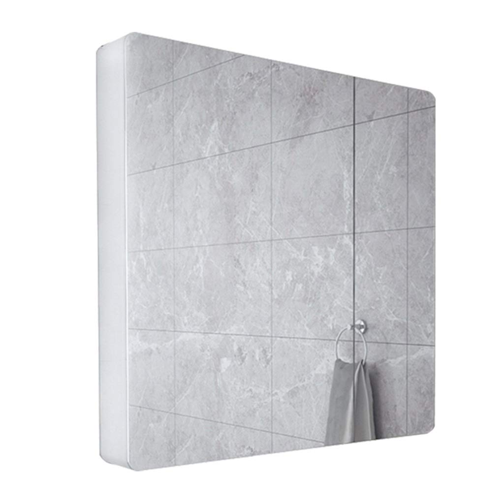 Spiegelschränke für Badezimmer, an der Wand montierter Badezimmerspiegel mit Regal, an der Wand montierte Aufbewahrungsspiegelbox (Farbe: Weiß, Größe: 60 x 80 cm)