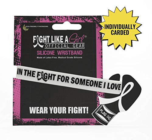 In The Fight For Someone I Love Lung Cancer, Mesothelioma, Bone Cancer, Lung Disease Wristband Bracelet 10-Pack (Pearl/White) #TOP1