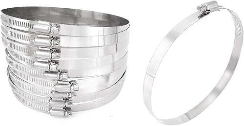 X-DREE 130-152mm Clamping Range 201 Stainless Steel American Worm Gear Hose Clamps 10pcs(130-152mm Rango de sujeción 201 Acero inoxidable Gusano