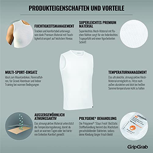 GripGrab Ultralight 1er und 3er Pack Cool Mesh Sommer Fahrrad Unterhemd Ärmellos Anti Geruch Radsport Funktionsshirt - Image 3