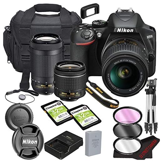Nikon D3500 DSLR Camera Bundle with 18-55mm VR + 70-300mm Lenses | Built-in Wi-Fi|24.2 MP CMOS Sensor | |EXPEED 4 Image Processor and Full HD Videos + 64GB Memory(17pcs)