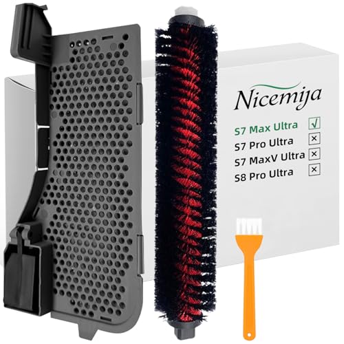 Nicemiya S7 Max Wasserfilter & Reinigungsbürste Assembly Zubehör Kompatibel mit Roborock S7 Max Ultra Roboterstaubsauger Ersatzteile Staubsauger-Reinigungs-Tankfilter