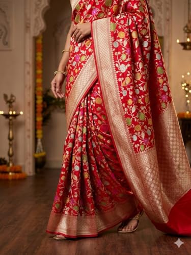 REVIVE ME gold banarasi silk saree in katan silk – image 6