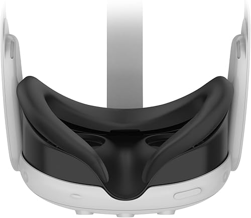 VR Silicone Face Pad Cover for Quest 3,ZUWOHL VR Face Cushion Pad Mask for Quest 3,Anti-Leakage Nose Pad VR Headset Accessories (Black