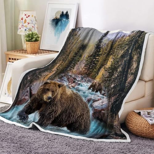 Forest Bear Wildlife Cozy Throw Blanket