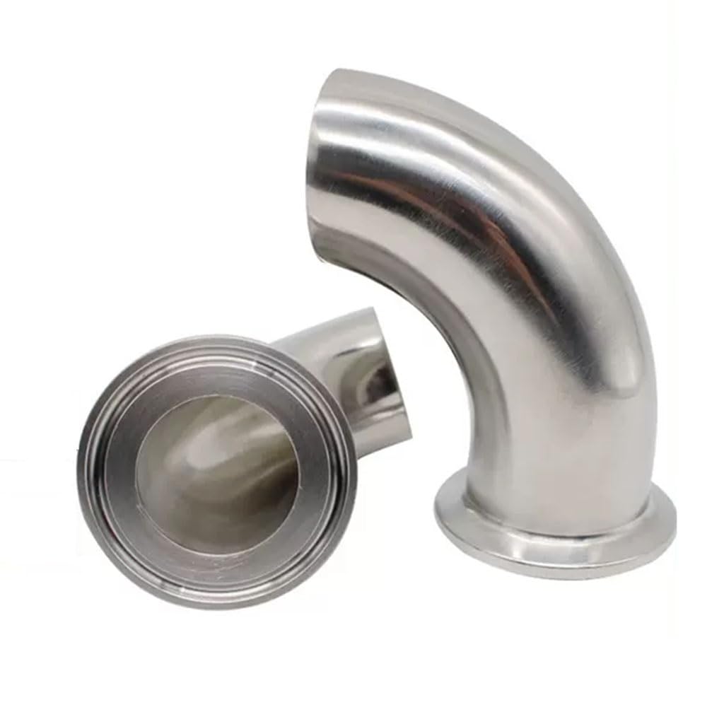 Accesorios de fontanería Accesorios de acero inoxidable, 1 pieza de codo de 90 grados de acero inoxidable, 3/4 "1,5" 4 "19 mm-108 mm de diámetro exterior, férula de triple abrazadera sanitaria, codo s