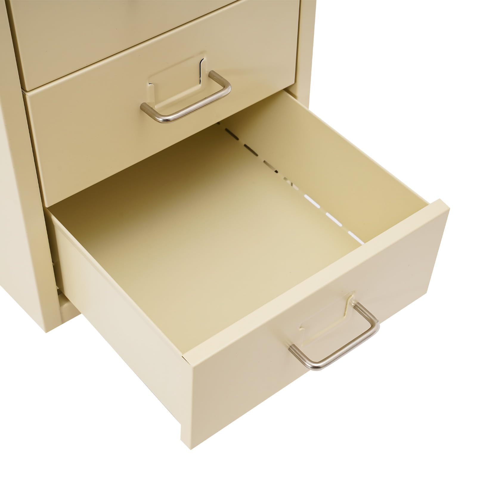Armoire de classement à roulettes avec 6 tiroirs - En métal - Verrouillable - Armoire de bureau avec roulettes - Pour bureau et maison - 28 x 41 x 69 cm - Beige