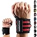 Fitgriff® Muñequeras Gym, Deportivas, Musculación, Gimnasio, Calistenia, Wrist Wraps - Mujeres y Hombres (Black/Red)