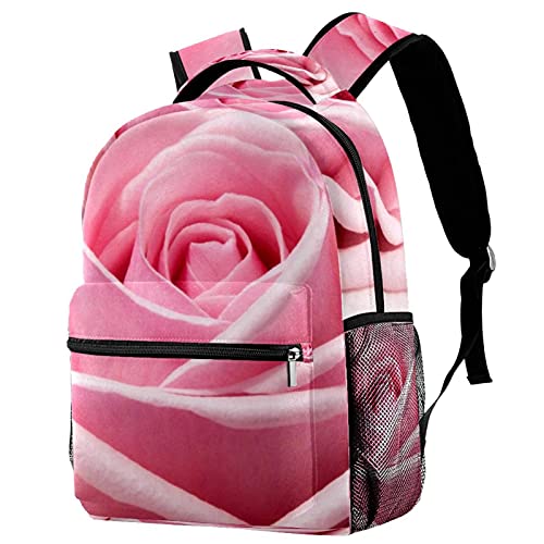 Sac à dos de voyage enfant avec porte-bouteille rose pour fille et garçon imprimé fleurs