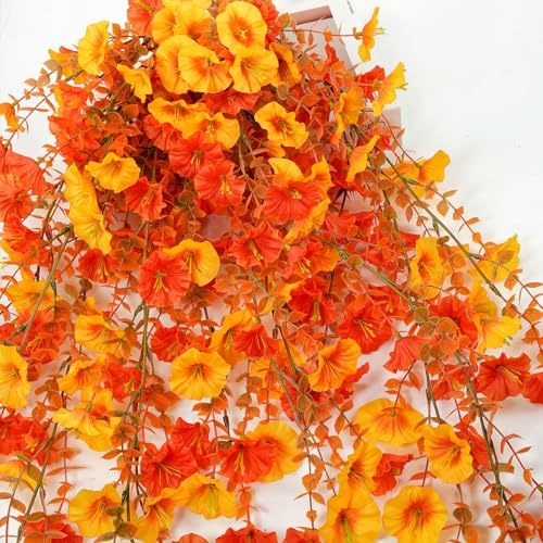Fleurs artificielles résistant aux UV : 4 suspensions d'automne extérieur - 5