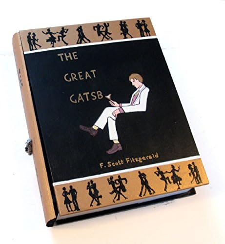 The Great Gatsby wooden hideaway book box. Hidden drawer, compartment.