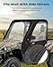 KEMIMOTO UTV Soft Upper Doors Cab Enclosure Compatible with Rhino 450/660/700 with Half Door, UTV Cab Enclosure Mirror Side Hole PVC Heavy-Duty 900D Windshield Rear Windshield