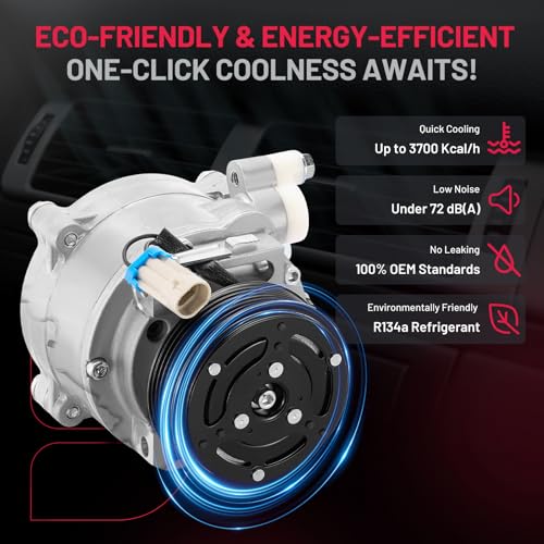 BDFHYK 98495 Air Conditioning A/C Compressor with Clutch Compatible with Buick Encore 1.4L 2013-2022, Compatible with Chevy Trax Sonic 1.4L 2013-2022