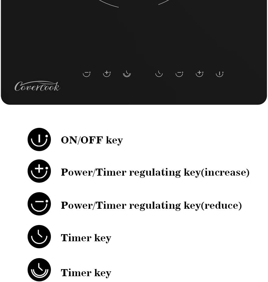 COVERCOOK 4 Zone Piano cottura in vetroceramica,Piano di Cottura Elettrico Incorporato 60 cm con Controllo del Sensore,9 Livelli di Potenza,Nero,6000W COVERCOOK 4 Zone Piano cottura in vetroceramica,Piano di Cottura Elettrico Incorporato 60 cm con Controllo del Sensore,9 Livelli di Potenza,Nero,6000W