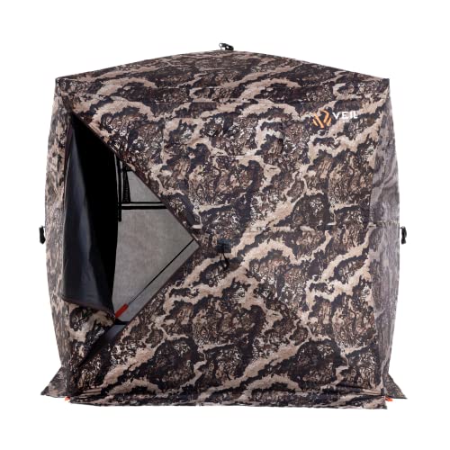 Veil Camo Vc300 3-Person Hub Blind Tru-View – Ground Blind For Deer Hunting, 270-Degree View, Water Resistant, Durable 5-Hub Design, Backpack Carry Bag, Silent Slide Window Panels #TOP3