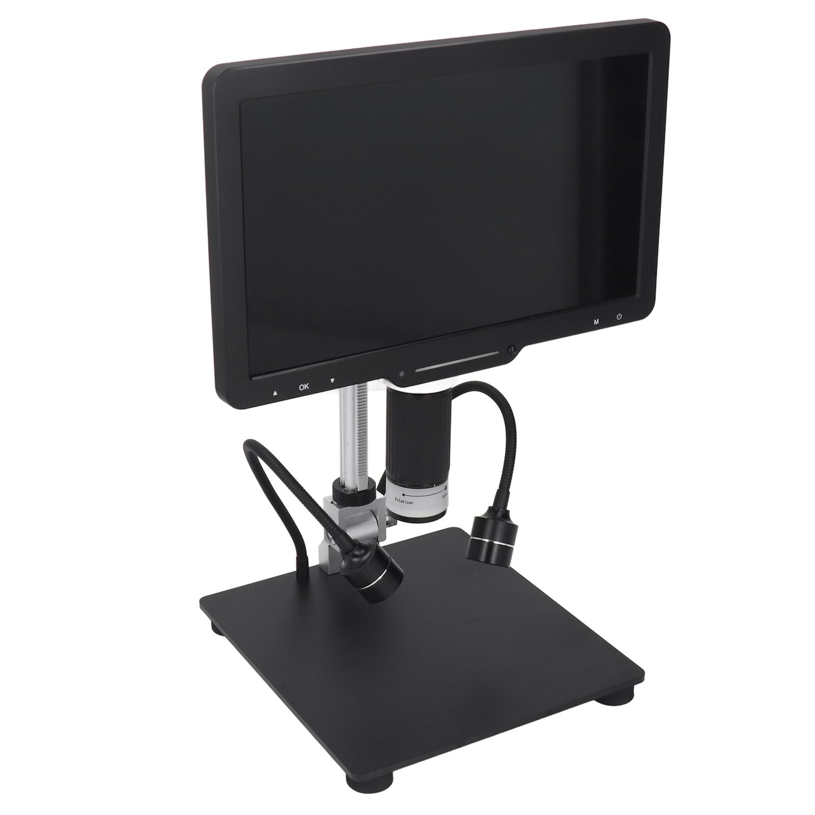 FTVOGUE Digitales Elektronenmikroskop, ABS-Metall-Digitalmikroskop 1600X mit 10,1-Zoll-IPS-LCD, 1080P 24MP, 8 LED-Licht für die Inspektion von Lötmünzenreparaturen