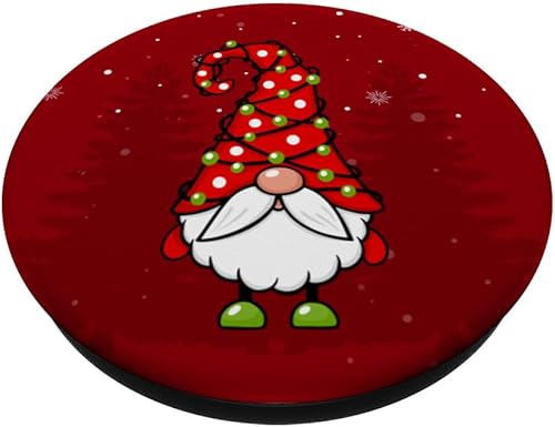Miniatura 2 de Lindos gnomos rojos de Navidad, árbol, copos de nieve, nieve, nieve, PopSockets estándar PopGrip