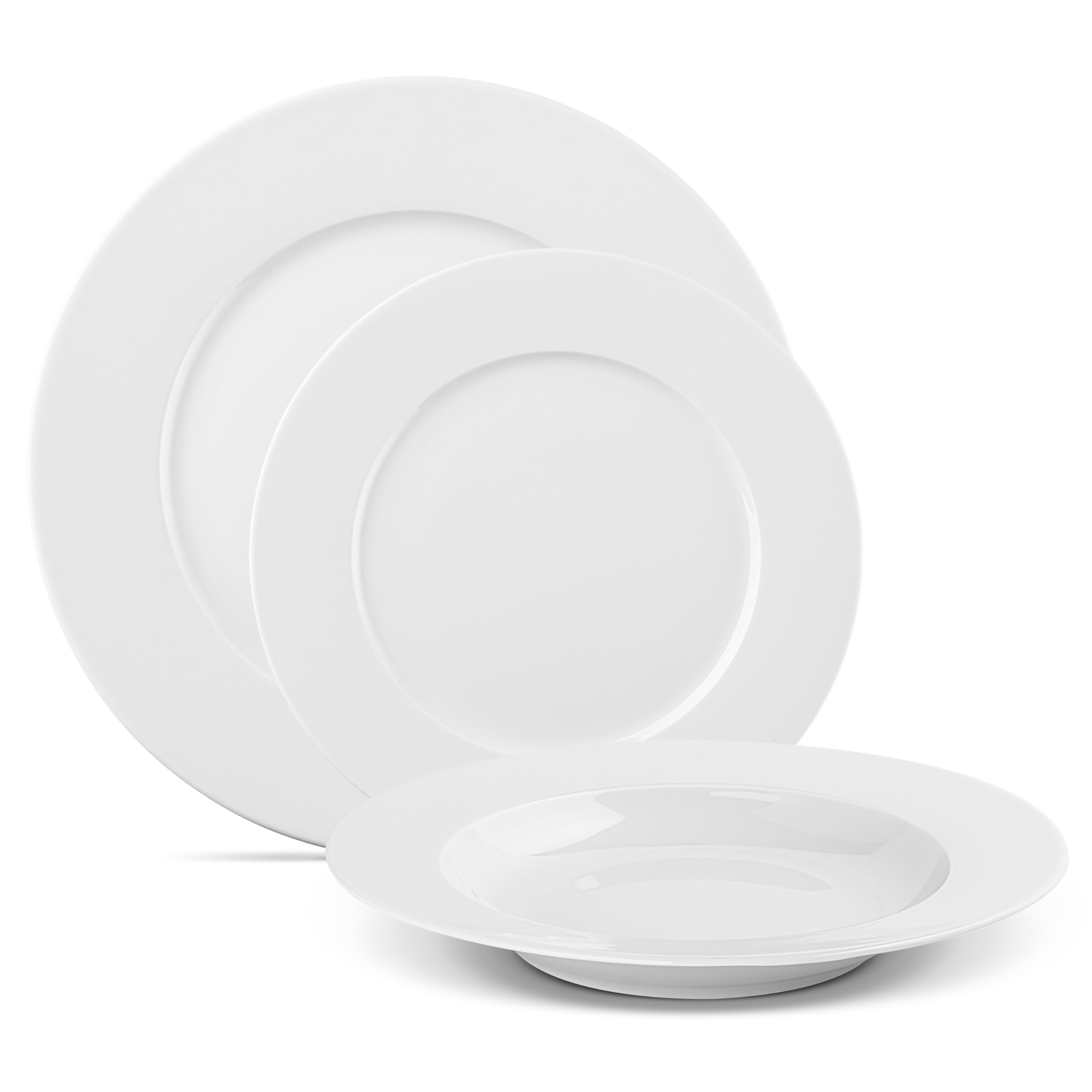 Gerlach 1760 Geschirrset - 18 Stück - Tafelservice 6 Personen - Teller Set - Porzellan Modern, Weiß