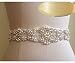 QueenDream Women's Elegant Ivory Ribbon Crystal Rhinestone Bridal Sash