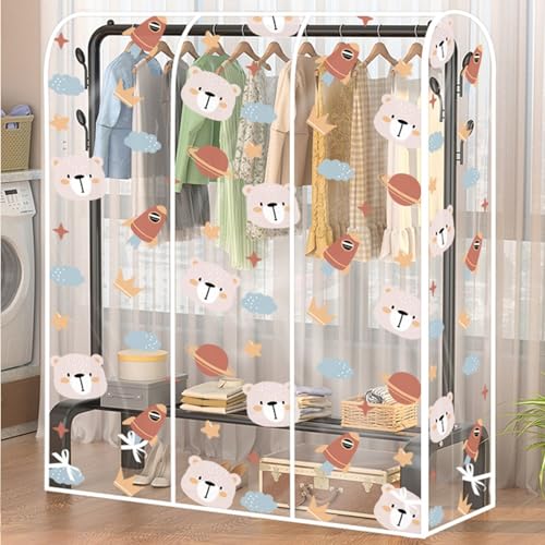 Large Garment Bags for Suits & Dresses - White Hanging Clothes Cover, 130x50x150cm (51x20x59in) - Perfect Closet Storage & Travel Organizer